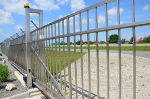 A stainless steel gate
